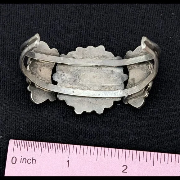 Fantastic Estate NAVAJO Native American Turquoise Sterling Silver Bracelet - Picture 4 of 5